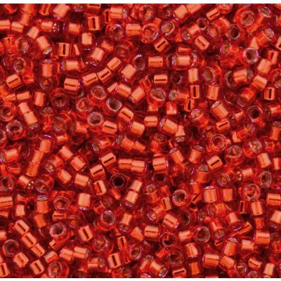 Miyuki Delica® N.11 Transparente Rojo Linea plateada (DB0602)