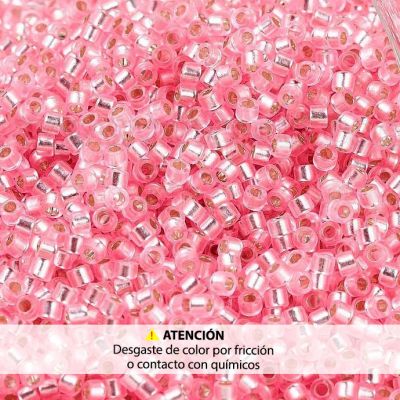 Miyuki Delica® N.11 Transparente Rosado Linea plateada (DB1335)