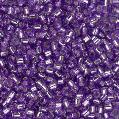 Miyuki Rocaille Mostacilla N.11 Morado Linea Plateada (#1347)