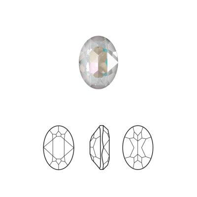Cristal Austriaco 4120 Ovalo Facetado 14x10mm Lt. Grey DeLite. Venta por unidad