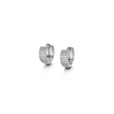 Arete Candonga Hoop Plateada AAA Coating brillantes C3098 14mm. Venta por par