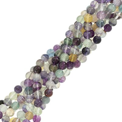 Bola Lisa Cuarzo Fluorita Arcoiris B Natural 6mm. Sarta por 38cm Aprox