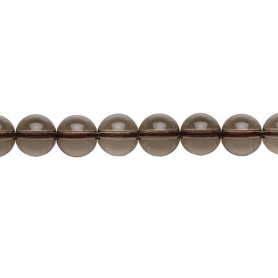 Bola Lisa Cuarzo Humo Calor Irradiada 8mm. Sarta por 38cm Aprox