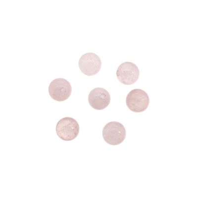 Bola Lisa Cuarzo Rosado (Calor) Media Perforacion 6mm. Venta por 2 Unidades