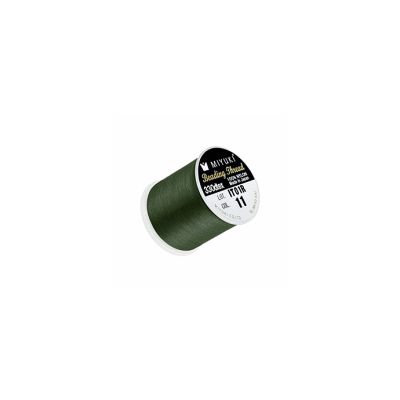 Miyuki Beading Thread Hilo pre-encerado Verde 100% Nylon 0.08mm. Rollo por 50 Metros