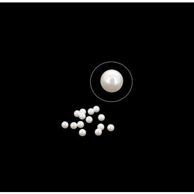 Perla Japonesa Redonda Sin Perforacion Blanca 6mm. Venta por 144 Unidades