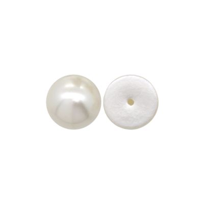 Perla Japonesa Media Perforacion Blanca 14mm. Venta por 12 Unidades