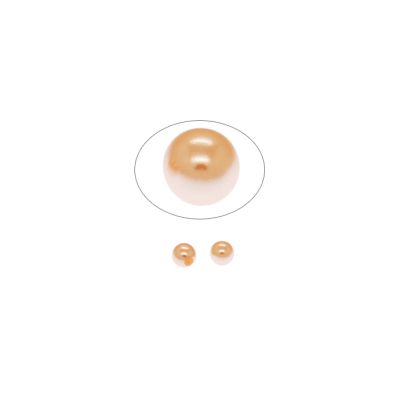Perla Checa Redonda Media Perforacion Peach 6mm. Venta por 2 Unidades