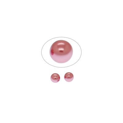 Perla Checa Redonda Media Perforacion Fuchsia 8mm. Venta por 2 Unidades