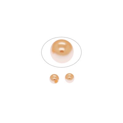 Perla Checa Redonda Media Perforacion Peach 8mm. Venta por 2 Unidades