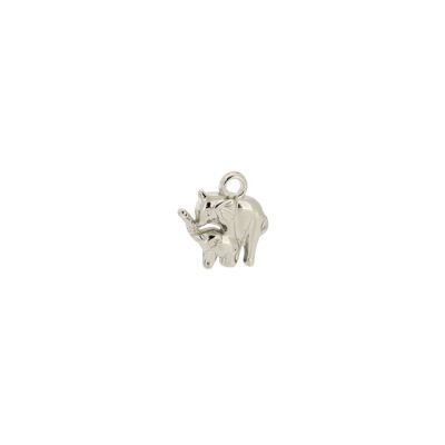 Charm Elefante mama Acrilico Metalizado Niquel CCB1887 20mm. Venta por 12 Unidades