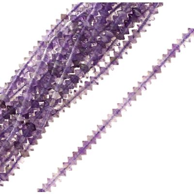 Rondela Facetada Amatista B Natural 3x4mm. Sarta por 38cm Aprox