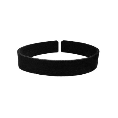 Cuero Plano Gamuzado Negro 12mm. Venta por 22cm