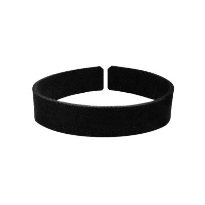 Cuero Plano Gamuzado Negro 15mm. Venta por 22cm