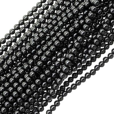 Bola Lisa Turmalina Negra Natural AA 3mm. Sarta por 38cm Aprox