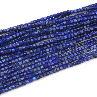 Cubo Facetado 2mm Lapislazuli AB (Natural). Sarta por 40cm