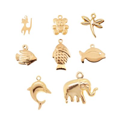 Dije Goldfilled Brasilero Figuras Animales Surtidos. Venta por 5 Gramos 12 Unds aprox
