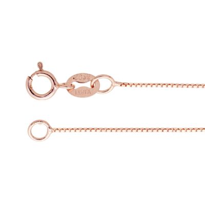 Cadena Plata 925 Terminada Veneciana 0.6mm Riaza 5mm 45cm Oro Rosado