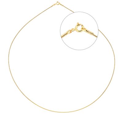 Guaya Plata 925 Collar 0.9mm 45cm Largo Reaza 5mm Dorada. Venta por Unidad 3.3g aprox