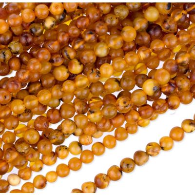 Bola Lisa Ambar 4-4.5mm B Natural. Sarta por 38cm Aprox