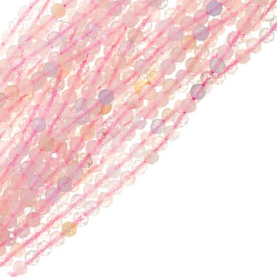 Bola Facetada Berilo Morganita Verde Rosa B Natural 3mm. Sarta por 38cm Aprox