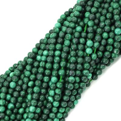 Bola Lisa Malaquita AB Natural 4mm. Sarta por 38cm Aprox