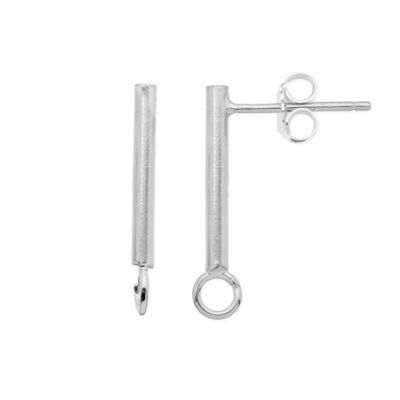 Herraje Plata 925 Topo Tubo Argolla A1291 18x15mm. Venta por 2 Unidades