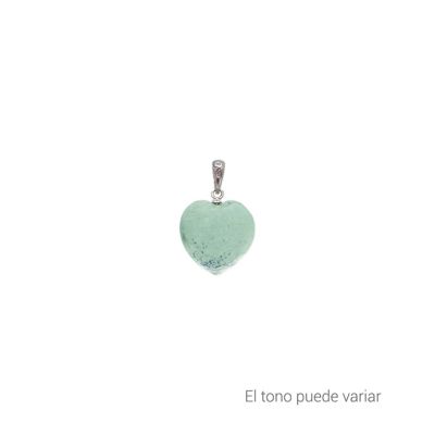 Pendiente Dije Corazon Puff Crisoprasa (Natural) 15x6mm Plata 925. Venta por Unidad