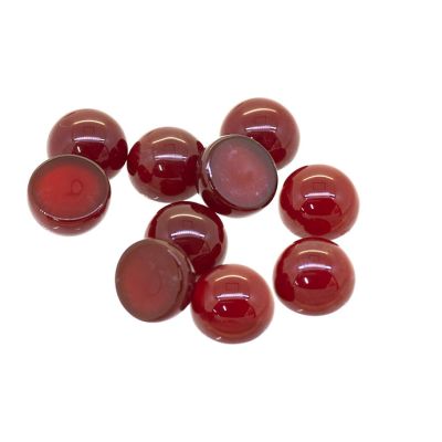 Cabuchon moneda Agata Cornalina Roja (Calor) 8mm. Venta por Unidad