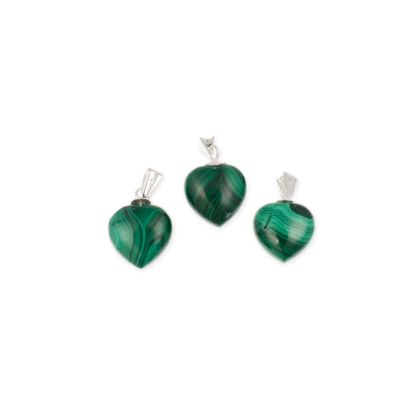 Dije Pendiente Malaquita AB 10mm Pasacadena 925 (Natural). Venta por Unidad