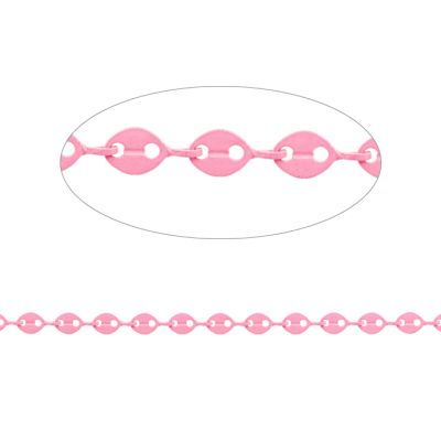 Cadena Metalica Esmaltada Tejido Gucci Rosada 8mm. Venta por Metro