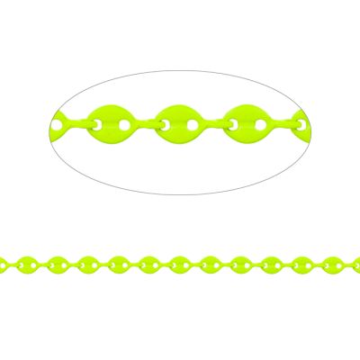 Cadena Metalica Esmaltada Tejido Gucci Verde Neon 8mm. Venta por Metro