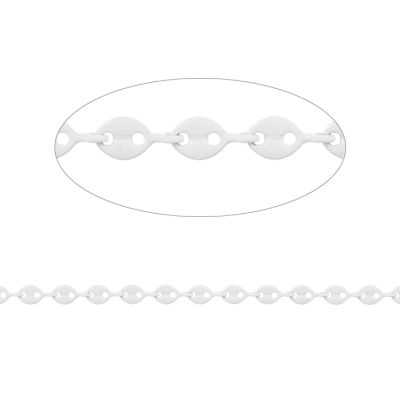 Cadena Metalica Esmaltada Tejido Gucci Blanca 8mm. Venta por Metro