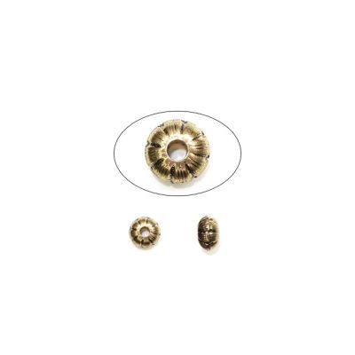 Separador Acrilico Metalizado Rondel Dorado 12mm. Venta por 6 Unidades
