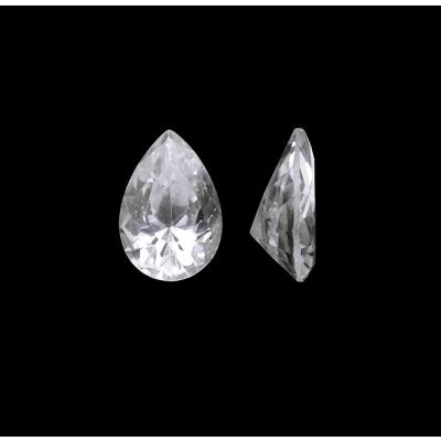 Zircon Tailandes Lágrima Conica 9x6mm CrIstal. Venta por Unidad