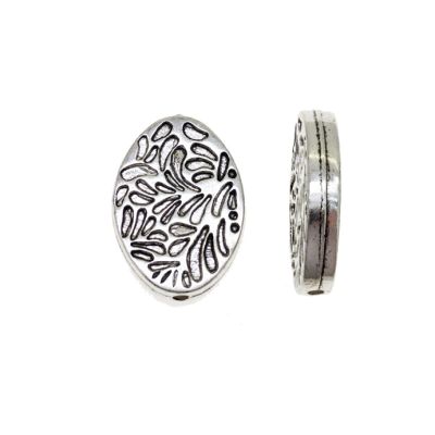 Separador Ovalo Labrado Acrilico Metalizado 28x20mm. Venta por 12 Unidades