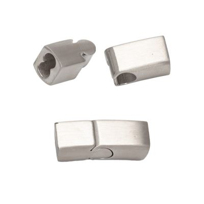 Broche Terminal Acero Inoxidable 304 Tubo Curvo Mate Magnetico 20mm Interno 6x3mm #2474. Venta por Unidad