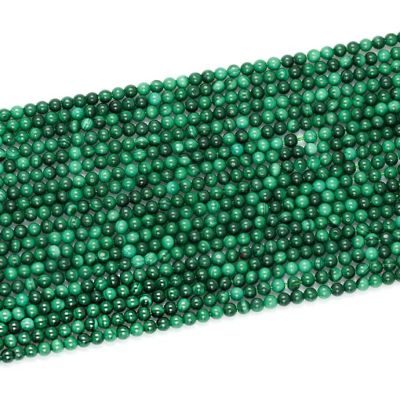 Bola Lisa Malaquita AB Natural 2mm. Sarta por 38cm Aprox