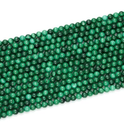 Bola Lisa Malaquita AB Natural 3mm. Sarta por 38cm Aprox