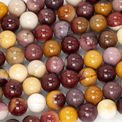 Bola Lisa Jaspe Moukita Amarilla Brecciated 8mm. Sarta por 38cm Aprox