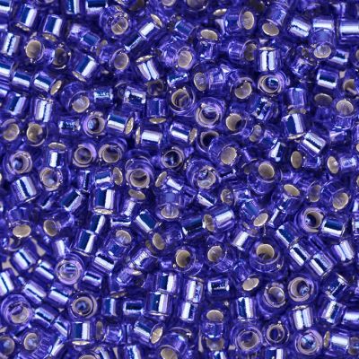 Miyuki Delica® N.11 Transparente Linea plateada Azul (DB0047)