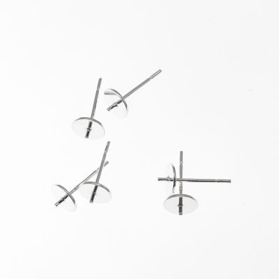 Herraje Plata 925 Topo 6mm Plano Pin sin Mariposa . Venta por 6 Unidades