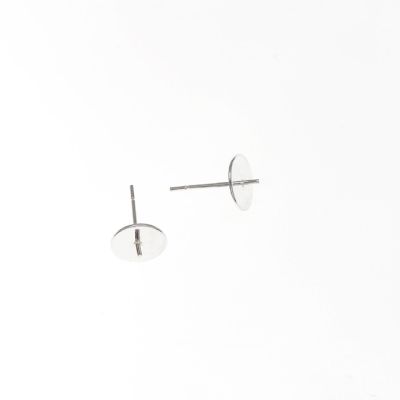 Herraje Plata 925 Topo 8mm Plano Pin sin Mariposa . Venta por 2 Unidades