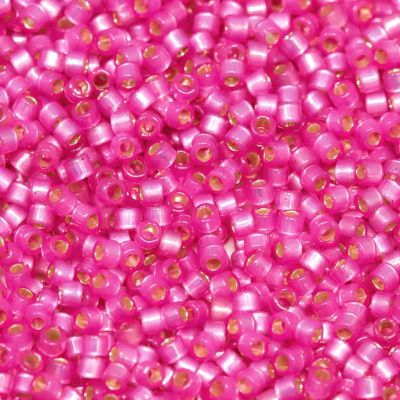 Miyuki Delica® N.11 Transparente Rosado Linea plateada Duracoat (DB2174)