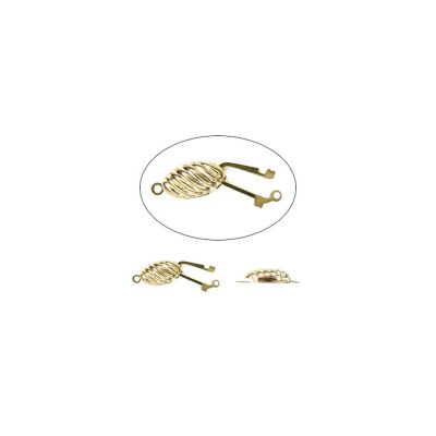 Broche Latón Dorado Caja 1 vuelta 20mm Acanalado. Venta por 6 Unidades