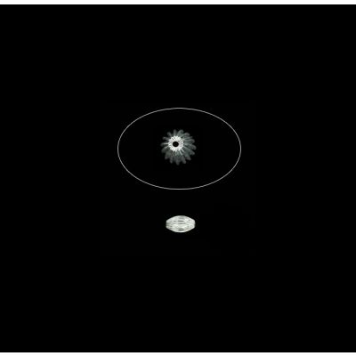 Separador Latón Plateado Arroz Acanalado 12mm. Venta por 12 Unidades