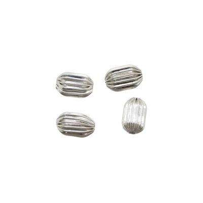 Separador Latón Plateado Barril Acanalado 10mm. Venta por 12 Unidades