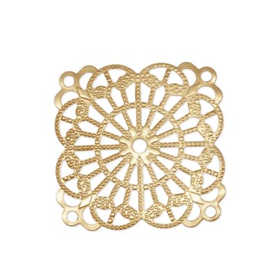 Canastilla Filigrana Goldfilled Brasilero Cuadro 35mm. Venta por 2 Unidades