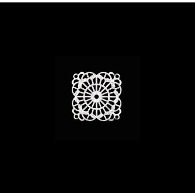 Canastilla Niquelada Plana Cuadrada Filigrana 45mm. Venta por 12 Unidades