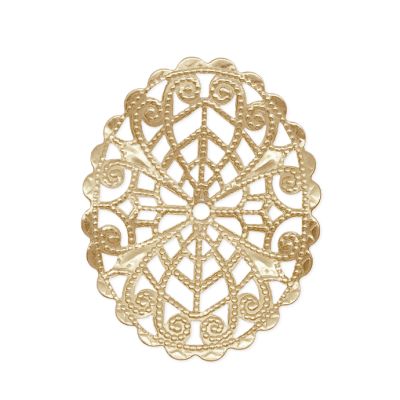 Canastilla Filigrana Goldfilled Brasilero Oval curvo 45mm. Venta por 2 Unidades